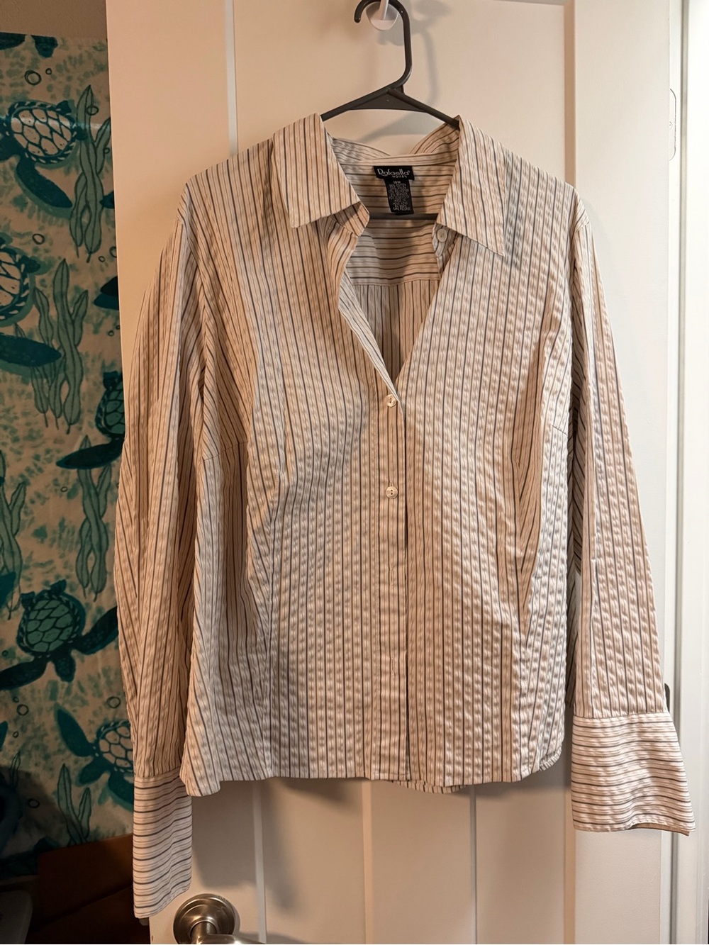 Rafaella Cream Striped Button-Front Shirt